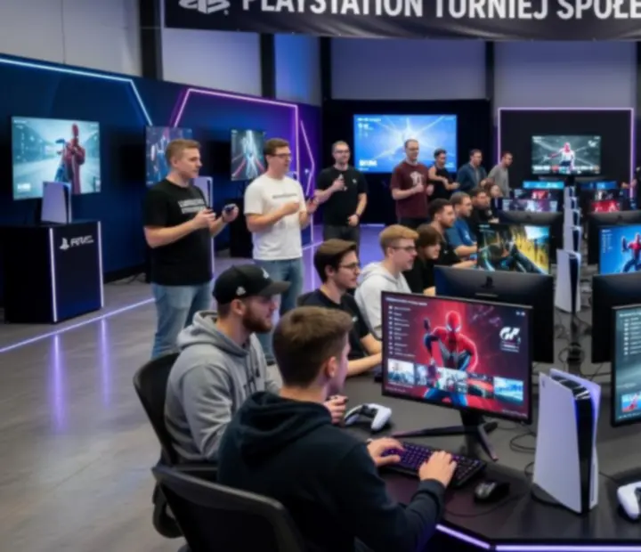 Wydarzenie społeczności PlayStation z graczami biorącymi udział w turnieju i prezentacjach gier